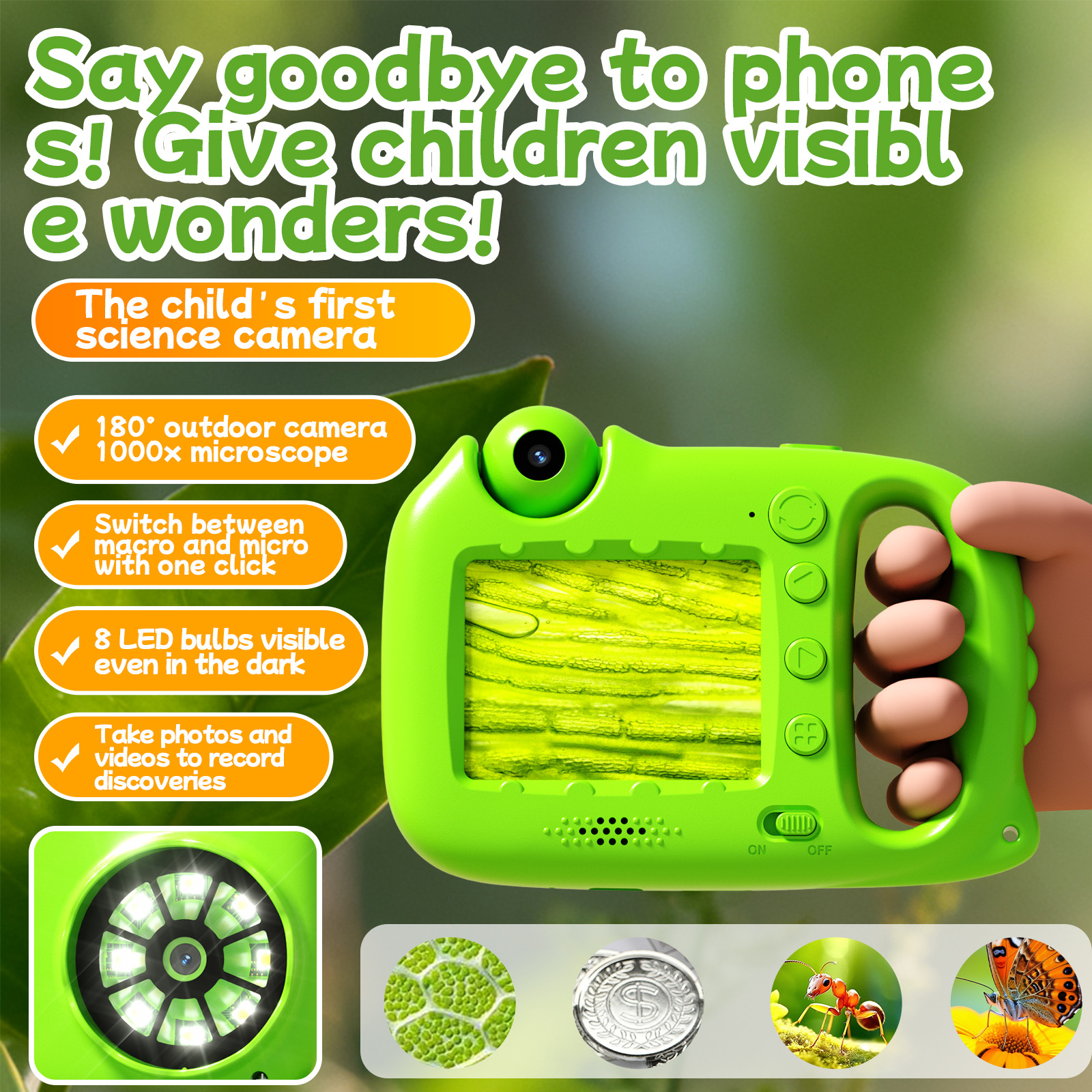 New Children's Camera Camera That Can Take Photos and Videos Hd Mini Camera Children's Microscope Camera