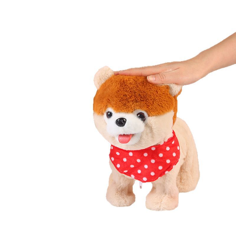 Fabricantes al por mayor cuerda de tracción perro limería lengua aprendiendo juguetes eléctricos perros pueden lamir lengua cantando caminando peluche perros eléctricos