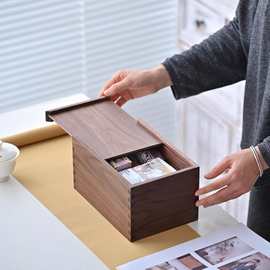 榫卯结构瓷器包装盒伴手礼喜糖盒茶叶盒抽拉式木盒复古做旧收纳盒