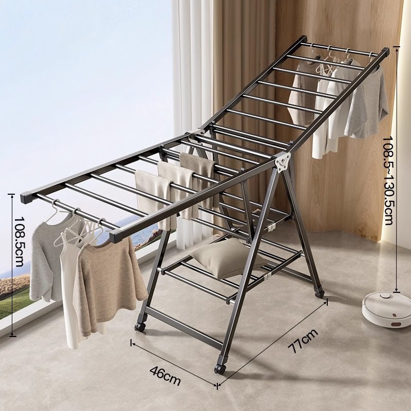Percha de secado de ropa plegable multifuncional interior multicapa percha de ropa balcón percha de ropa para bebés fábrica directa