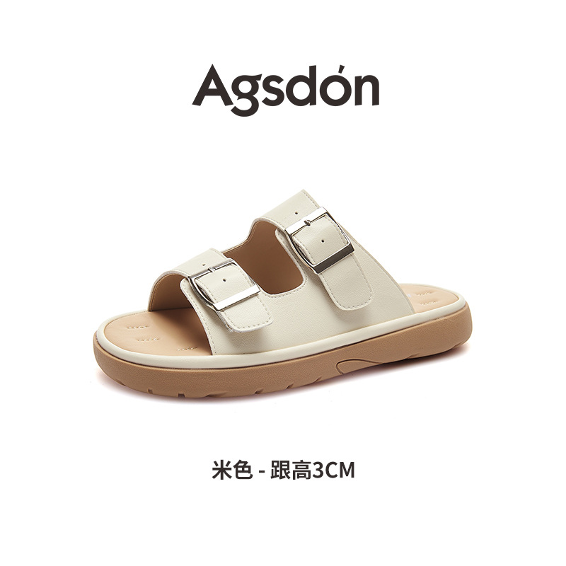 Augustion Backen pantuflas sandalias de verano para mujer 2025 nuevo estilo casual de plataforma plana para mujeres embarazadas sandalias de playa