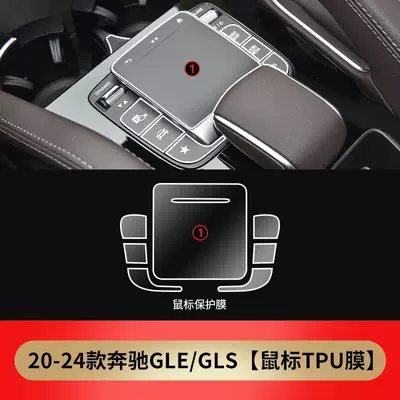 20-25 Mercedes-Benz Gle/Gls Interior Film 350450 Central Control Instrument Navigation Gear Film Screen Film Protection-Tpu (Car interior film) - 20-25-gle-gls-mouse-membrane
