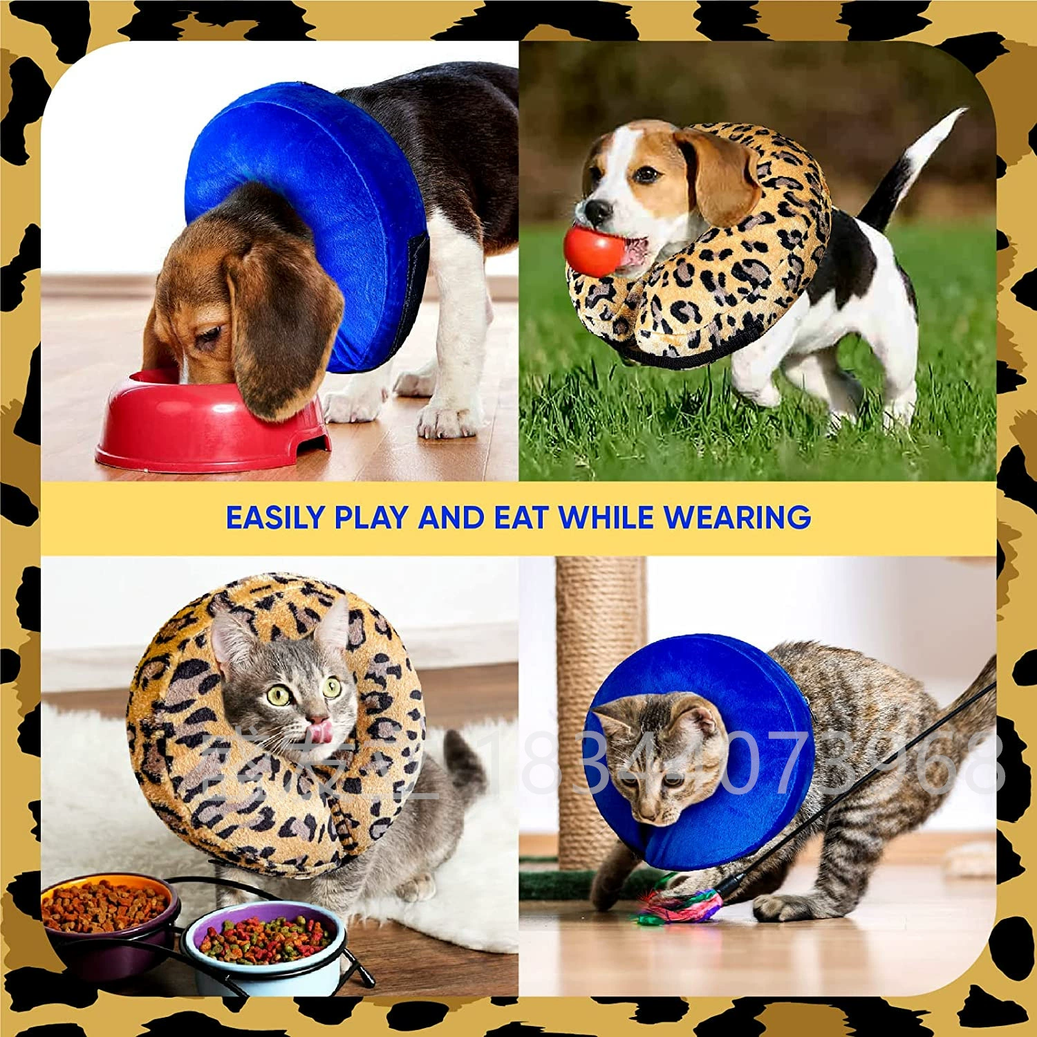 Заводской Новый мультяшный надувной ошейник для собак Элизабет Кошка Anti-Lick, послеоперационная защита, наконечники для стерилизации