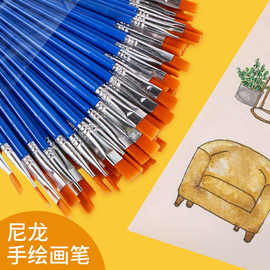 勾线笔美术生专用极细尼龙描线笔套装丙烯美术笔油画水彩平头笔刷