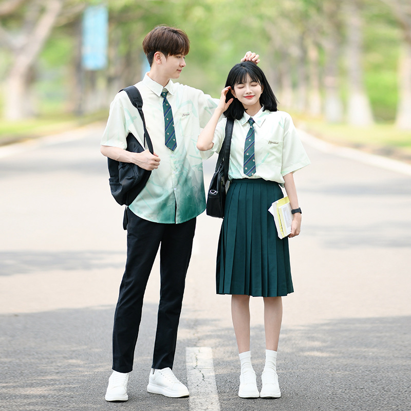 Couple Clothing Short-sleeved Shirt Performance Clothing Student Class Uniform Female Male Spring Games