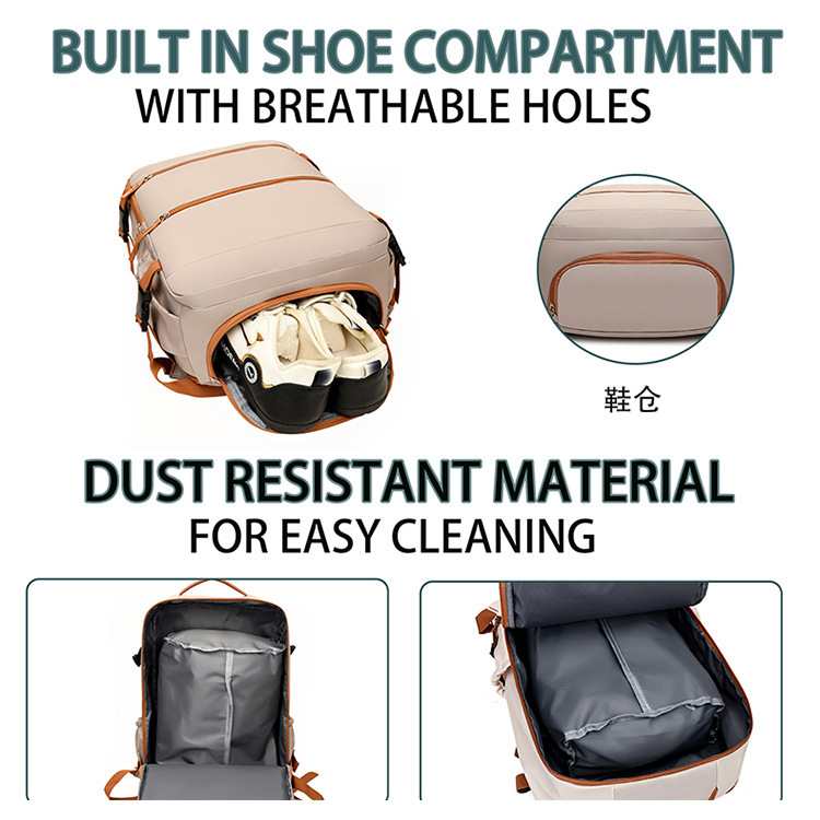 Cross-Border Travel Backpack Business Carry-On Airplane Backpack Unisex Lightweight High-Quality Design Travel Luggage Storage Bag