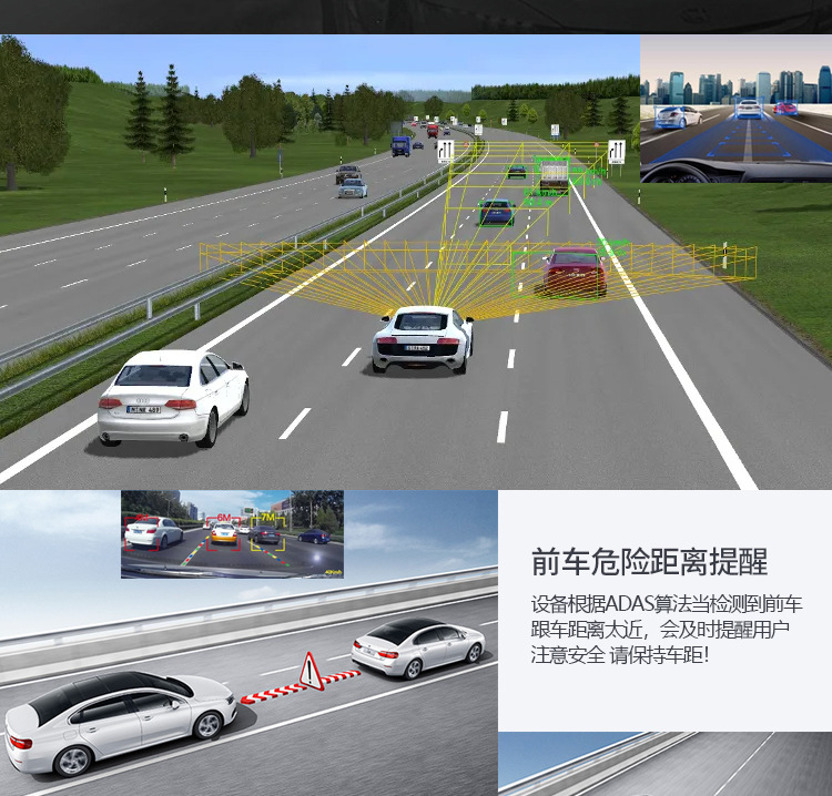 Popular Foreign Trade Product: Car-Mounted Android Large-Screen USB Dashcam with 1080P Resolution and Adas Driving Assistance