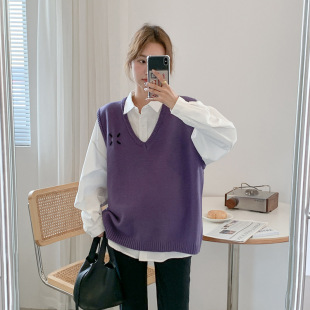 Autumn Clothing for Pregnant Women, Fashionable Knitted Vests, Maternity Clothing, V Neck Sweater Vests, Loose Casual, Fashionable and Trendy Maternity Clothing for Mothers