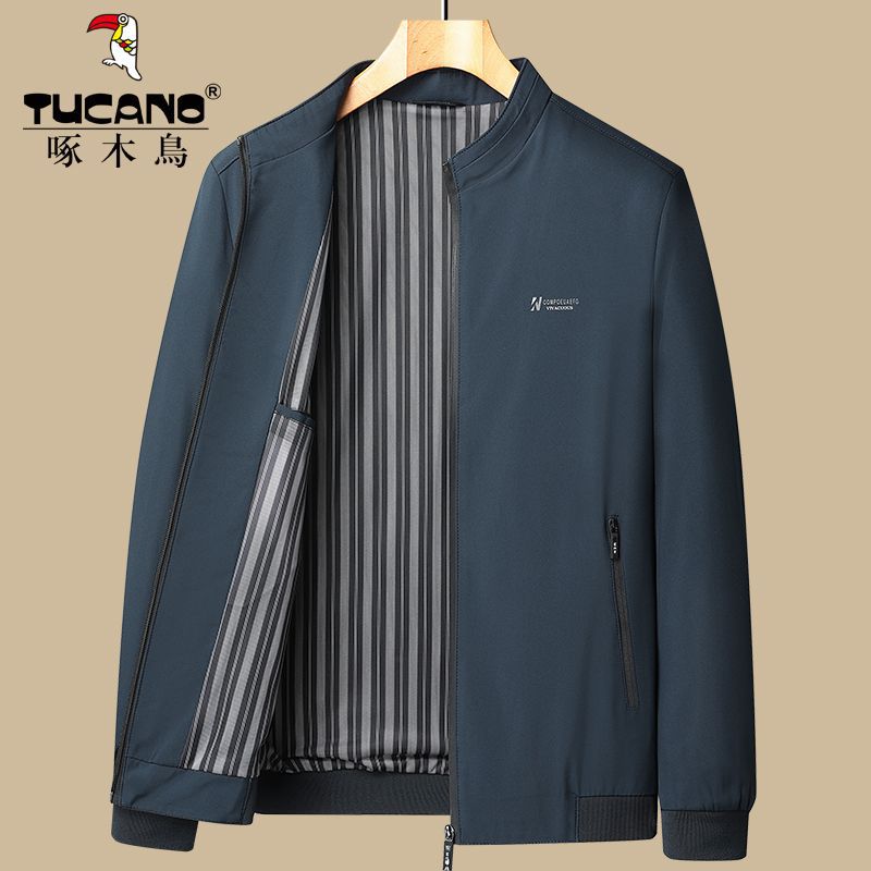 Woodpecker Dad Jacket Spring Autumn Middle-Aged Men's Thin Jacket 2025 New Middle-Aged and Elderly Casual Top