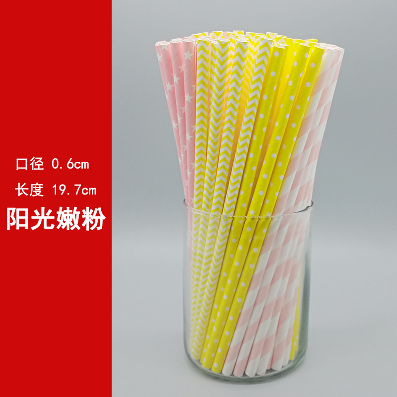 Fábrica en stock al por mayor 100 paja de papel desechable paja degradable combinación