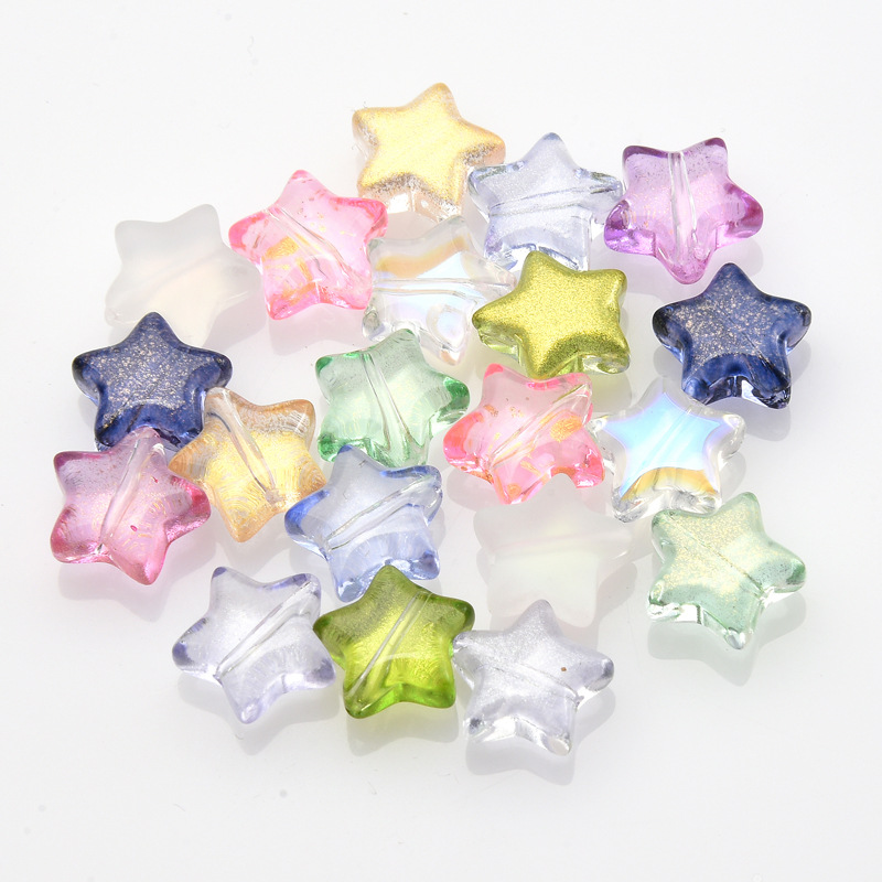 50 PCS/Package 10 * 10mm Hole 1~1.9mm Glass Star Beads display picture 3