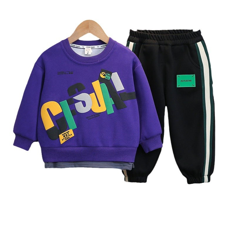 6383 traje de suéter para niños 2025 primavera y otoño nuevo estilo niño Han Fan otoño estilo occidental bebé moda de dos piezas