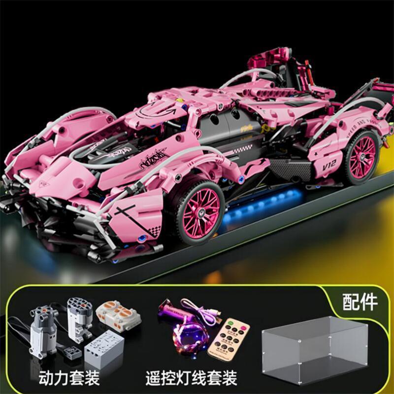 Compatible con Lamborghini V12 Black Samurai puzzle de ensamblaje de juguetes mecánicos autos deportivos regalos para niños