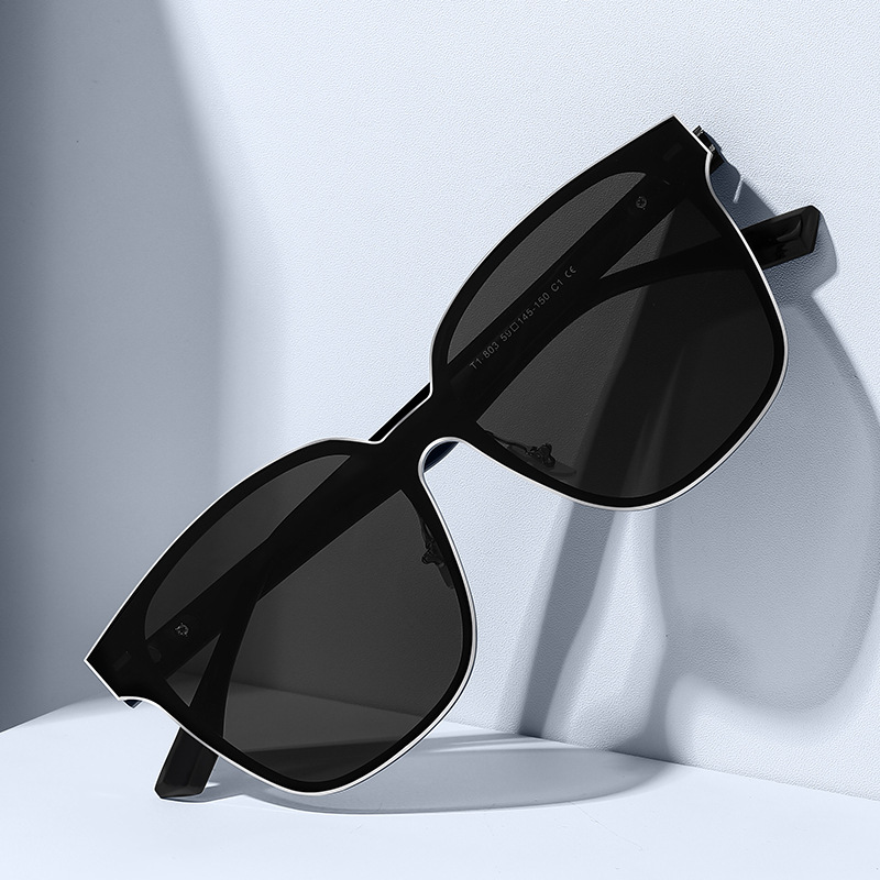 Zonnebril 1pc retro ronde montuur zonnebril voor dames, modieus zwart montuur zonder make-up_voghion.com