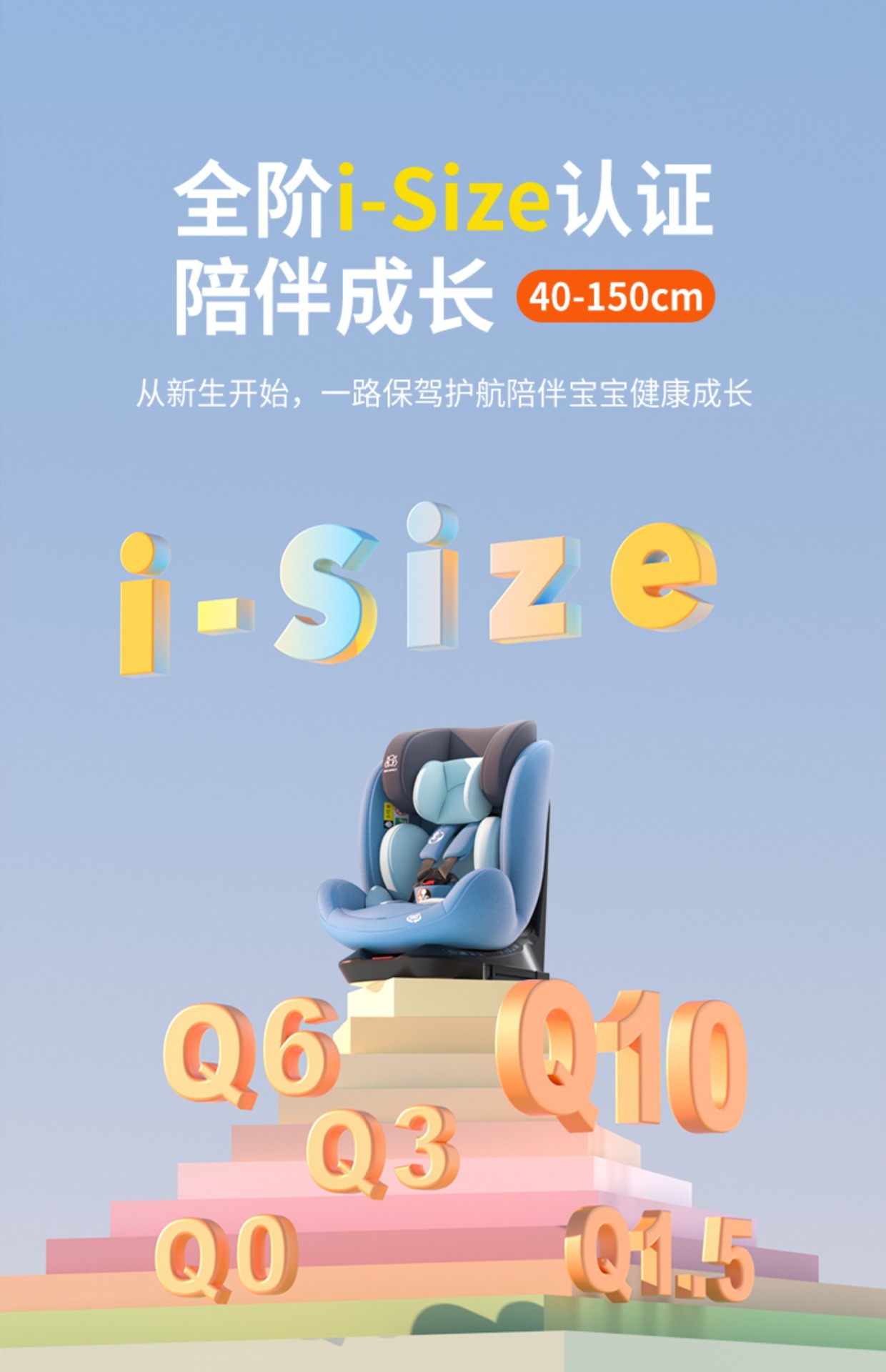 Child Safety Seat, Infant Car Seat, 0-12 Years Old, Rotatable Isize Model