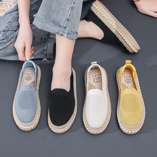 Cross-Border Small Fragrant Mesh Thin Section 2025 New Casual Versatile Summer Flats Fisherman Shoes Women's Old Beijing Cloth Shoes