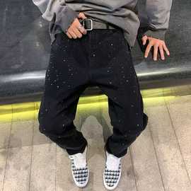 8XL-M 特大码夏港风美式高街ins潮牌满天星短裤男五分裤DK1526P16