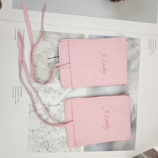 Factory Wholesale Pink Suede Boutique Microfiber Jewelry Bag Bracelet Bracelet Storage Packaging Bag Can Be Customized in Size