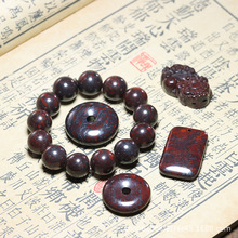 鸡血石圆珠手链情侣款红伊丁老型珠玉石手串