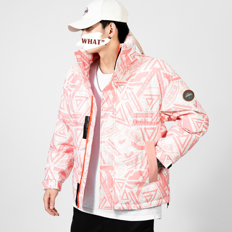 Men's Clothing Men's new cotton padded jacket men's winter thickened short stand up collar cotton jacket men and women couple cotton padded jacket_voghion.com