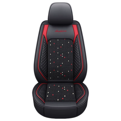 Wholesale customized for seven-seat cow ice silk special rhombus commercial car bread small goods car seat cover cushion cover (Modelə uyğun (Original) oturacaq örtükləri) - bls-black-and-red-standard-version-single-seat-11