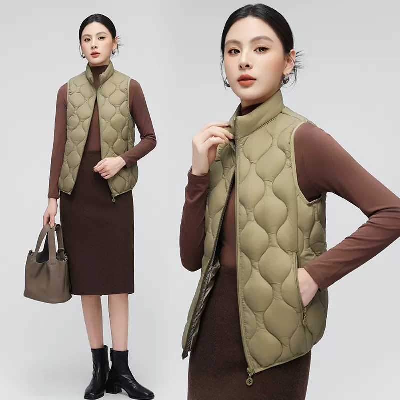 外穿轻薄棉马甲女士羽绒棉新款马甲立领坎肩秋冬短款保暖背心时尚