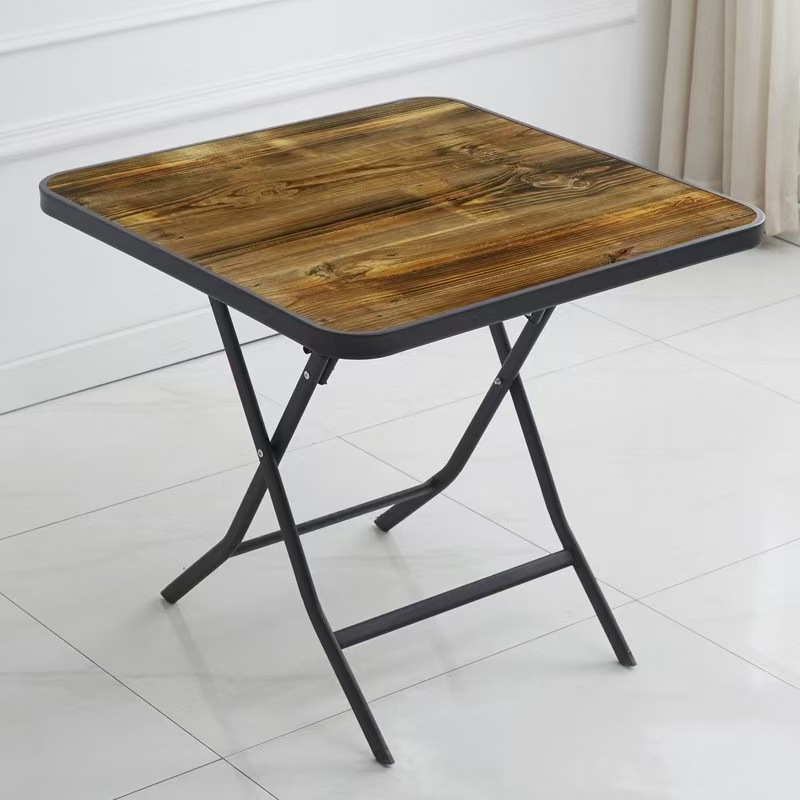 Mesa redonda plegable mesa cuadrada simple al aire libre mesa de comedor al por mayor mesa de alquiler de casa mesa de hierro forjado portátil cabina pequeña mesa cuadrada