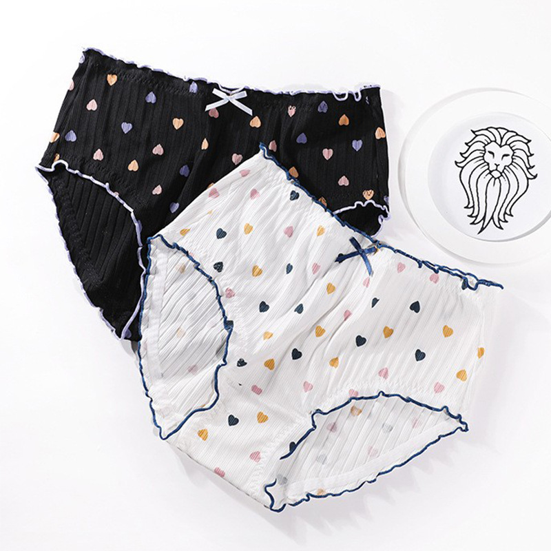 Plus Size Underwear for Fat mm Women 100kg Pure Cotton Mid-High Waist Japanese Style Girl Cute Seamless Breathable Thin Briefs