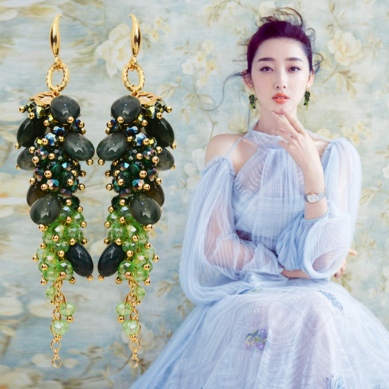 Ethnic style exaggerated face thin earrings atmosphere earrings bohemian style cold style women