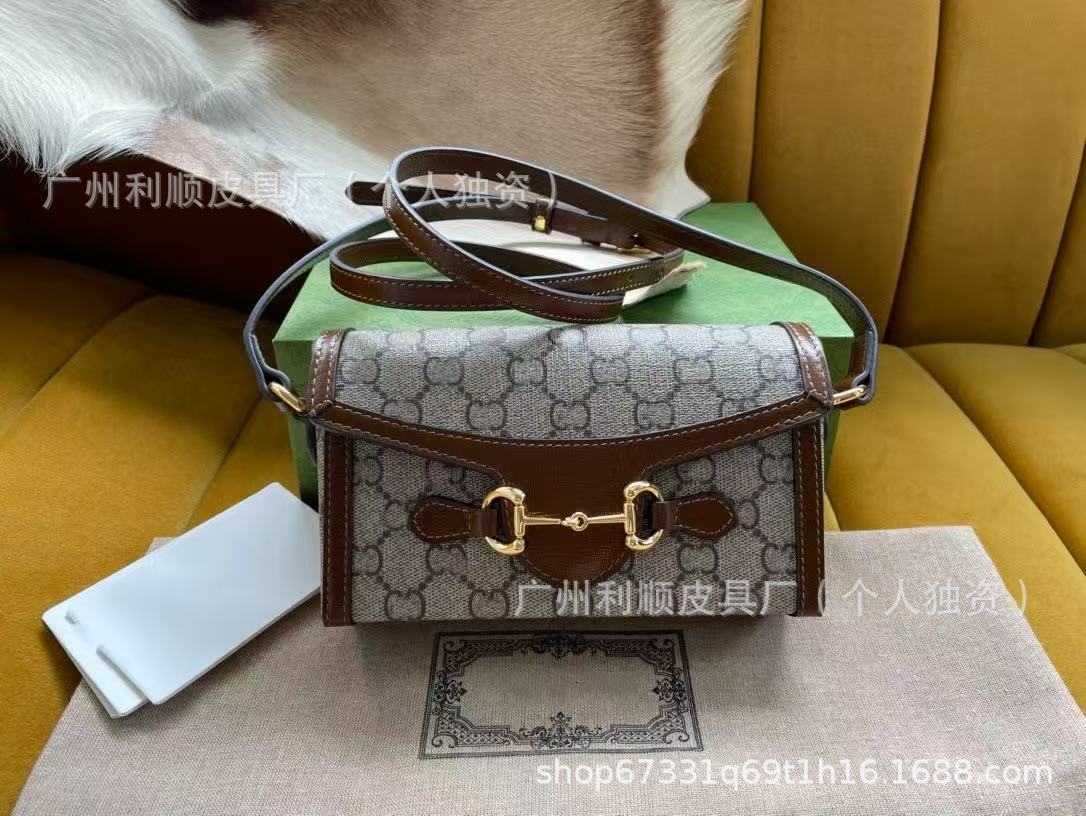 Hebilla de caballo de doble G de alta calidad 1955 horizontal horsebit mini bolso bandolera pequeño bolso cuadrado caja bolso femenino