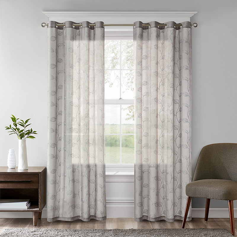 Nuevas cortinas transfronterizas de comercio exterior semisombrado cortinas verticales perforadas cortinas bordadas multicolores estadounidenses productos terminados