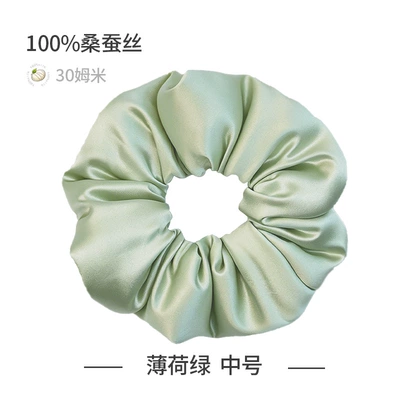 Saç üçün rezinlər — Silk Hair Tie, 30 Momme - mint-green-7cm-30-momme-direct-from-the-factory