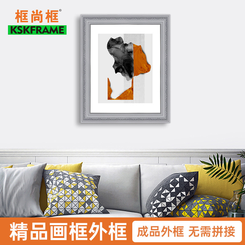 European-Style Vintage Carved Silver-Gray Picture Frame Ps Oil Painting Mounting Frame Factory Direct Supply, Multiple Sizes in Stock Wholesale European-Style Vintage Carved Silver-Gray Picture Frame Ps Oil Painting Mounting Frame Factory Direct Supply, Multiple Sizes in Stock Wholesale