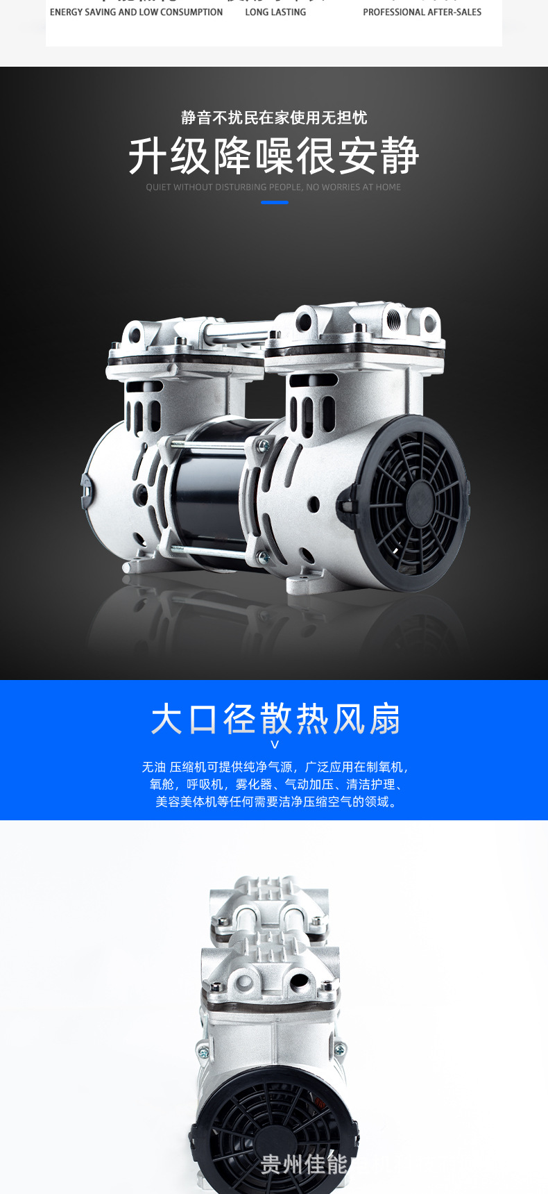 Jinsui Technology 12V24V48V380W Vehicle-Mounted Dc Compressor Silent Micro Air Pump Small Air Compressor