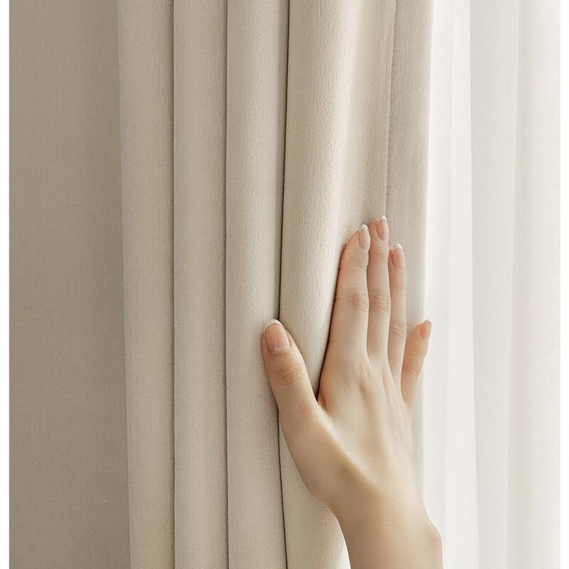 Shaoxing Custom Curtains, Cream-Colored Ultra-Soft Chenille French-Style Curtains, Thickened Physical Blackout Custom Curtain Fabric Shaoxing Custom Curtains, Cream-Colored Ultra-Soft Chenille French-Style Curtains, Thickened Physical Blackout Custom Curtain Fabric