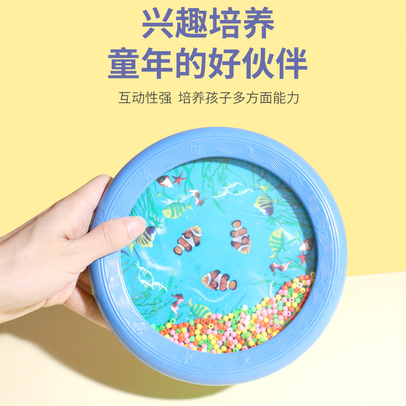 Instrumento musical de plástico tambor de mar imitación sonido instrumento musical Tambor de onda educación temprana bebé juguete instrumento musical océano tambor niños instrumento musical 8 pulgadas