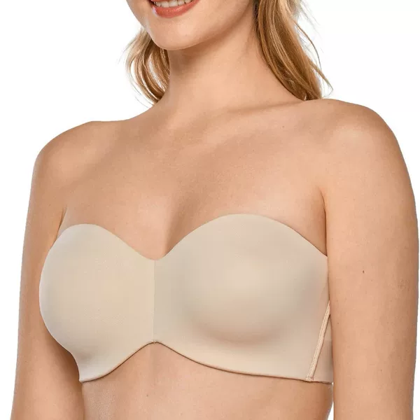 Delimira Women's Strapless Bra Unlined Underwire Minimizer Plus Size Support
