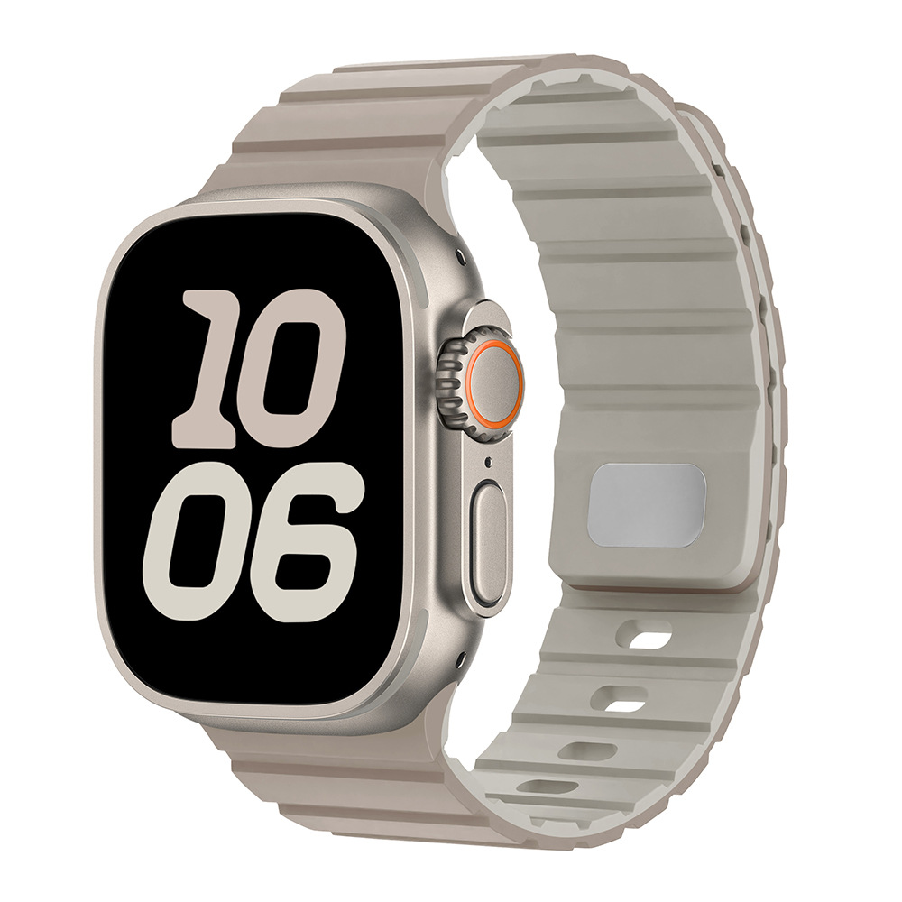 Para Apple Watch10 correa de reloj cuadrada botón magnetic silicona deportiva iWatch9SE hombre y mujer premium