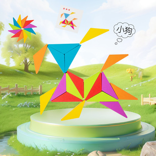Children's Wooden Toys Rainbow Building Blocks Six Color Pair Block Building Blocks Kindergarten Early Education Shape Certification