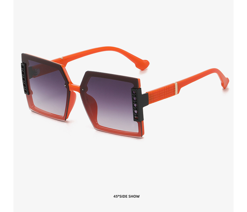 Neue Buchstabe H Modetrend-Sonnenbrille mit großem Rahmen, personalisierte Straßenfoto-Sonnenbrille im Internet, rote Straßenfoto-Sonnenbrille_voghion.com