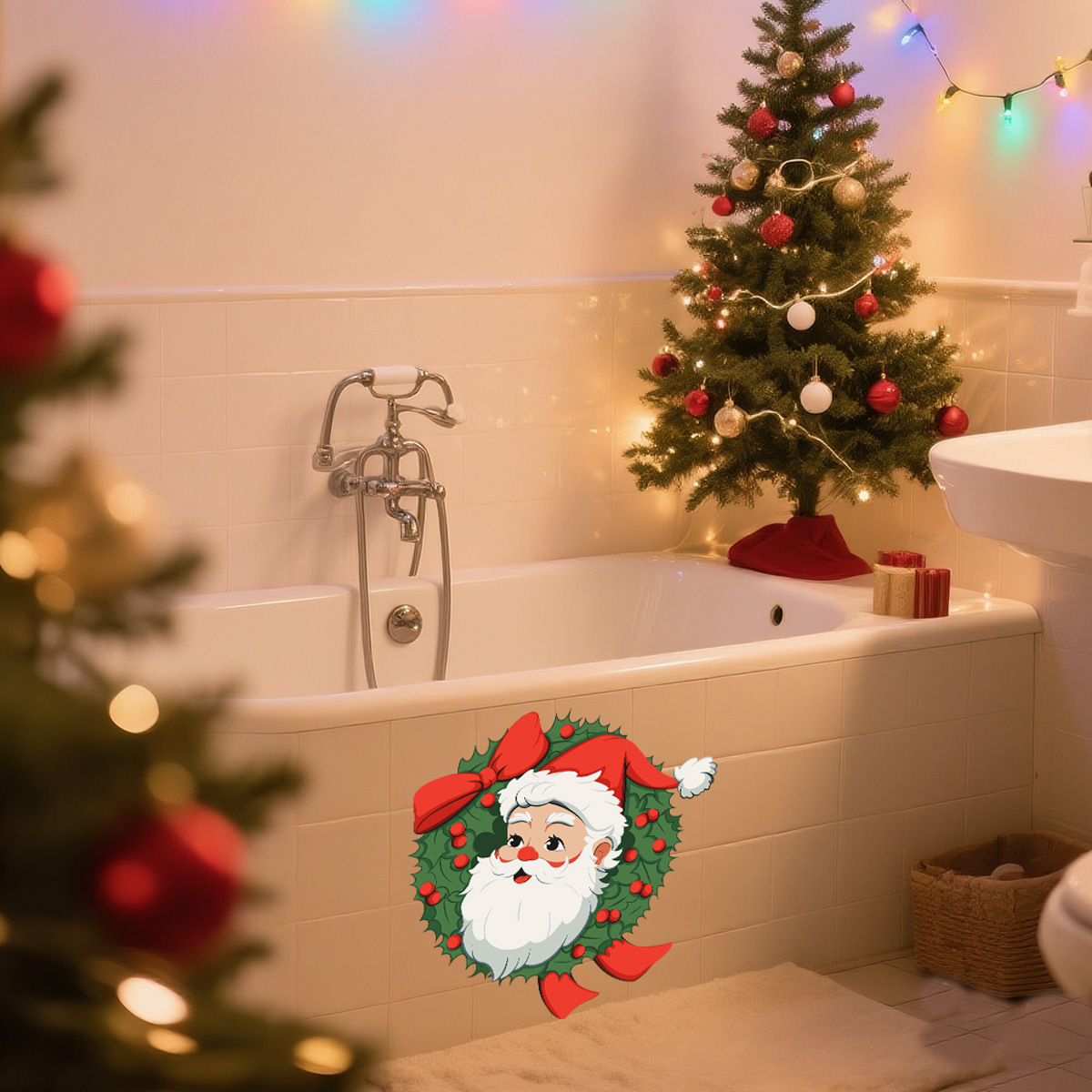 Weihnachtsaufkleber Weihnachtsmann Für Fenster Und Glastüren_voghion.com
