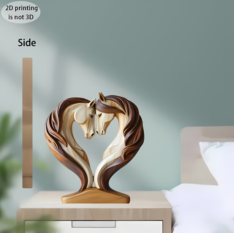 Cross-border New White Horse Dependent 2D Wooden Desktop Decoration Home Living Room Bedroom Decorations Assembly Props Cross-border New White Horse Dependent 2D Wooden Desktop Decoration Home Living Room Bedroom Decorations Assembly Props