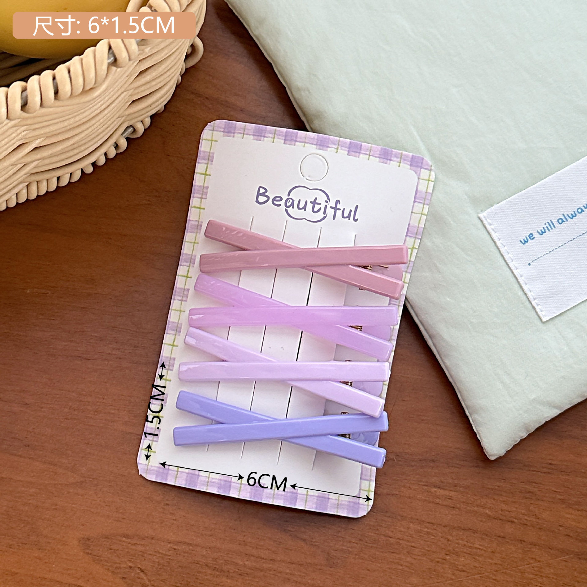 Dulce color gelatina cruzada frangea clip clip de cabello roto frente clip lateral lindo clip de boca de pato clip de estilo de niña libre