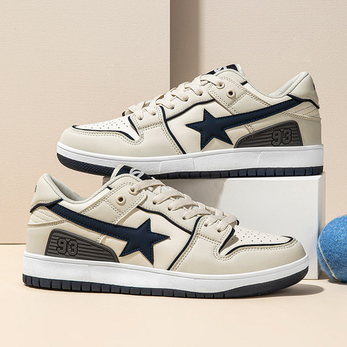 Hobby Bear Brand Niche Retro Star Board Shoes for Men and Women, Autumn Versatile Ins Hong Kong Style Sporty Casual Trendy Shoes