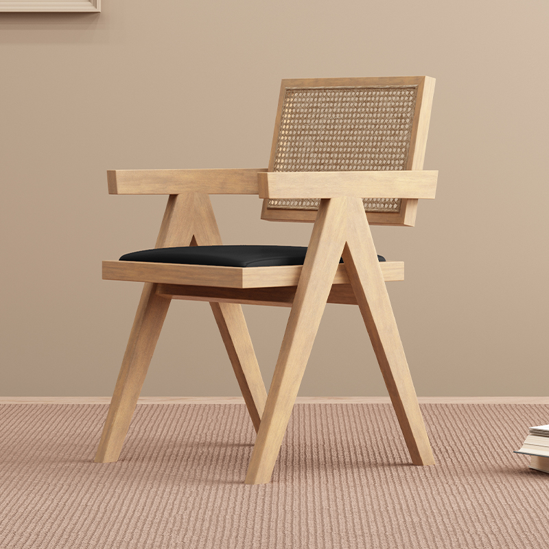 Sillas de caña sillas de cama, sillas de espessado, sillas de respaldo nórdicas japonesas, sillas de balcón, sillas de mesa de comedor de madera maciza