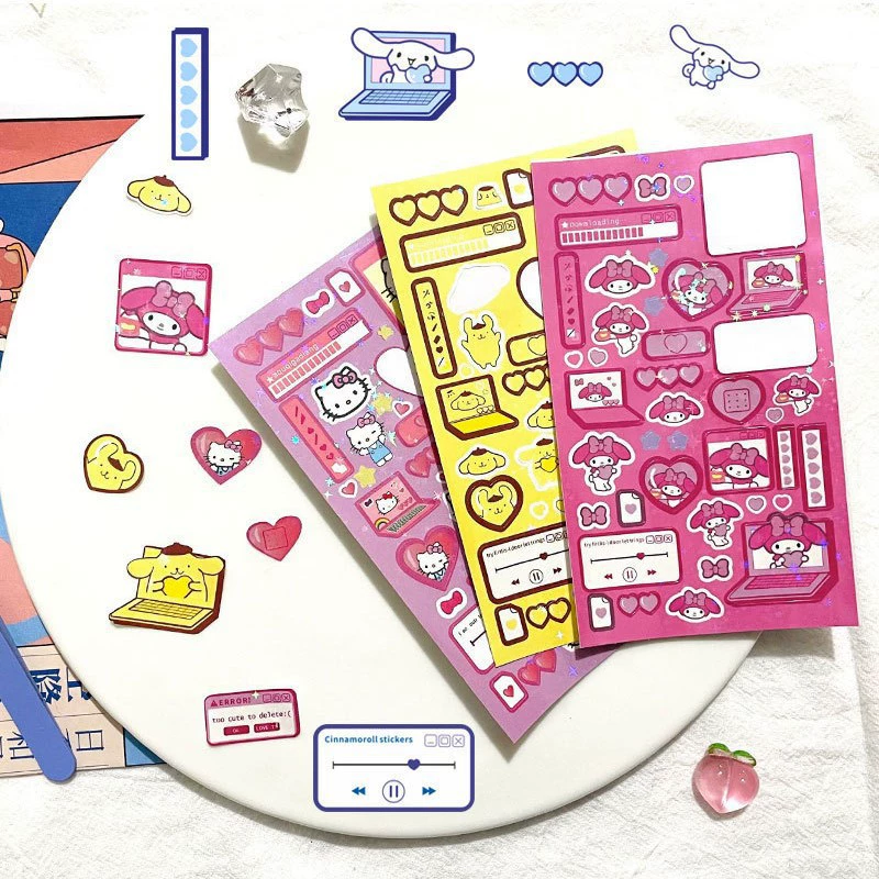 Куска наклейка в горошек лазер DIY ручной счет мобильный телефон чехол для погони звезды девушки чемодан чашка воды стикер Sanrio