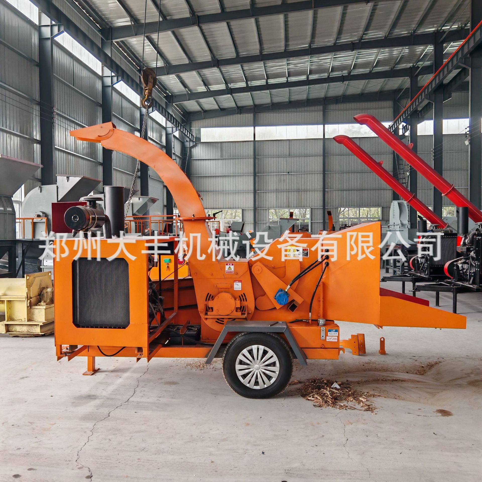 小区树枝粉碎机移动式大型园林果园碎枝机多功能木材粉碎机