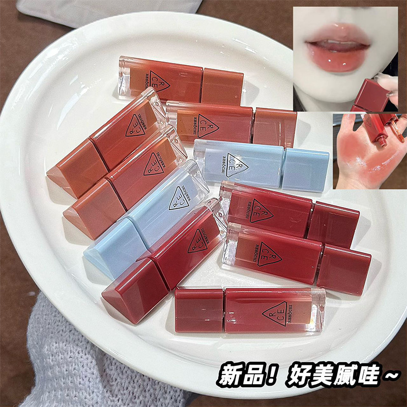 RESOCHI pulsante espejo esmalte labial, espejo de agua, claridad, blanqueamiento, color duradero, lápiz labial, maquillaje transfronterizo