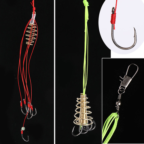 Spring Explosion Hook Ise Ni Fish Hook Fishing Gear Box Set Anti-Hang Bottom Explosion Hook Fluorescent Line Fishing Hook Wholesale