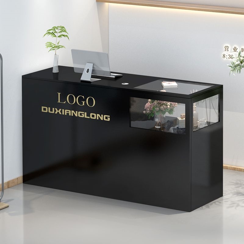 Cashier counter, bar counter, simple modern small shop, clothing store, hair salon, women's clothing store, reception desk, cash register cabinet